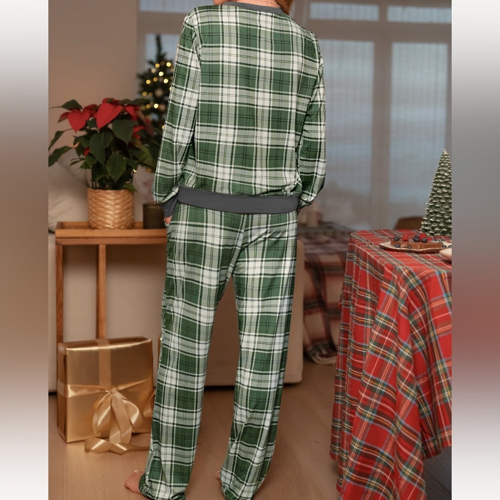 Green Plaid Pajama Set - Picture 2 of 12